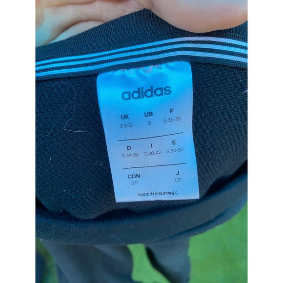 Adidas 3 Stripe Pullover Sweatshirt Black Crew Neck Athletic Casual - Picture 3 of 3